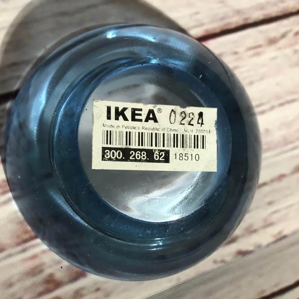 Blue Glass 1” x 2.75” round IKEA Tealight Holders Set of 12 NWT - Picture 3 of 9